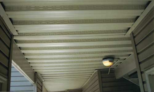 Beautiful after photo of a freshly finished metal ceiling.
